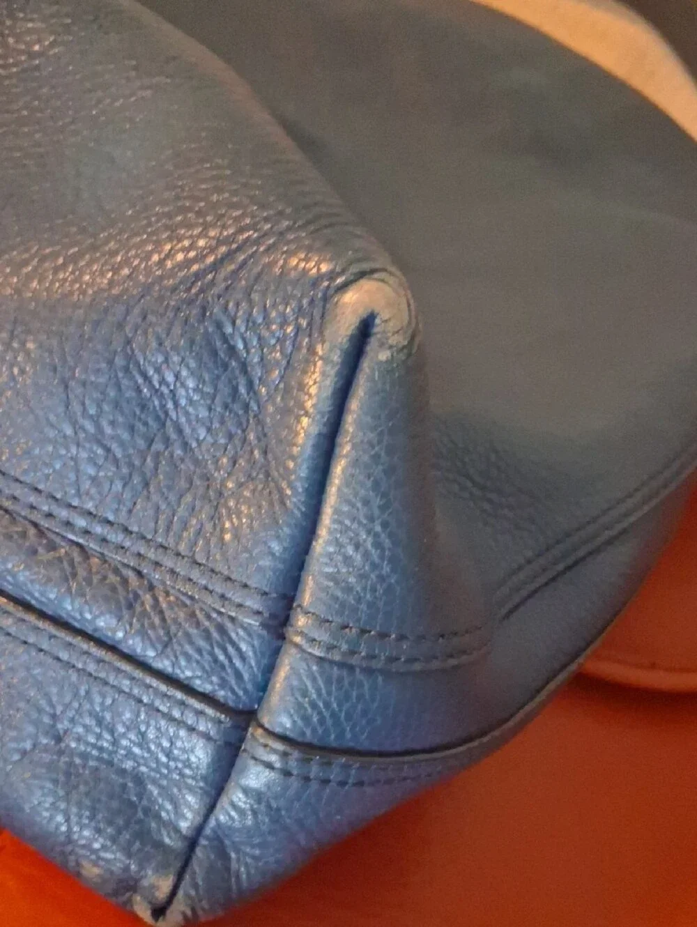 Blue Leather Fossil Hobo Shoulder Bag